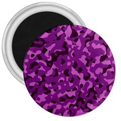 Dark Purple Camouflage Pattern 3  Magnets by SpinnyChairDesigns