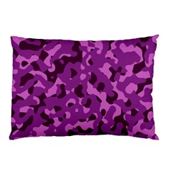 Dark Purple Camouflage Pattern Pillow Case (two Sides) by SpinnyChairDesigns