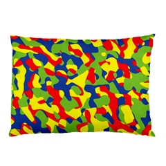 Colorful Rainbow Camouflage Pattern Pillow Case by SpinnyChairDesigns