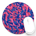 Blue and Pink Camouflage Pattern Round Mousepads Front