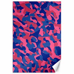 Blue And Pink Camouflage Pattern Canvas 20  X 30  by SpinnyChairDesigns