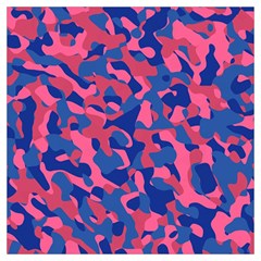 Blue And Pink Camouflage Pattern Long Sheer Chiffon Scarf  by SpinnyChairDesigns