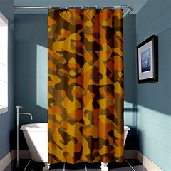 Brown And Orange Camouflage Shower Curtain 36  X 72  (stall)  by SpinnyChairDesigns