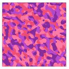 Pink And Purple Camouflage Large Satin Scarf (square) by SpinnyChairDesigns