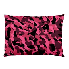 Black And Pink Camouflage Pattern Pillow Case (two Sides) by SpinnyChairDesigns