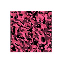 Black And Pink Camouflage Pattern Satin Bandana Scarf by SpinnyChairDesigns