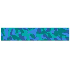 Blue Turquoise Teal Camouflage Pattern Large Flano Scarf  by SpinnyChairDesigns