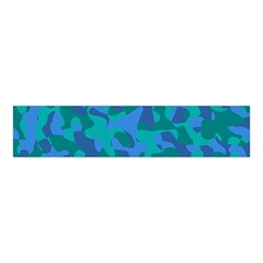 Blue Turquoise Teal Camouflage Pattern Velvet Scrunchie by SpinnyChairDesigns