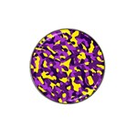 Purple and Yellow Camouflage Pattern Hat Clip Ball Marker (4 pack) Front