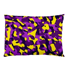 Purple And Yellow Camouflage Pattern Pillow Case (two Sides) by SpinnyChairDesigns