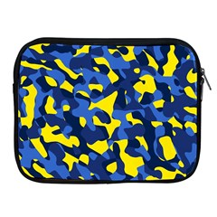 Blue And Yellow Camouflage Pattern Apple Ipad 2/3/4 Zipper Cases by SpinnyChairDesigns