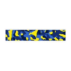 Blue And Yellow Camouflage Pattern Flano Scarf (mini) by SpinnyChairDesigns