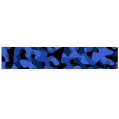 Black And Blue Camouflage Pattern Large Flano Scarf  by SpinnyChairDesigns