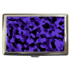 Purple Black Camouflage Pattern Cigarette Money Case by SpinnyChairDesigns