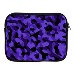 Purple Black Camouflage Pattern Apple Ipad 2/3/4 Zipper Cases by SpinnyChairDesigns