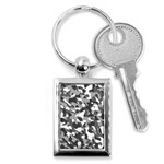 Grey and White Camouflage Pattern Key Chain (Rectangle) Front