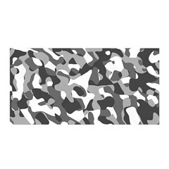 Grey And White Camouflage Pattern Satin Wrap by SpinnyChairDesigns