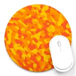 Orange and Yellow Camouflage Pattern Round Mousepads Front