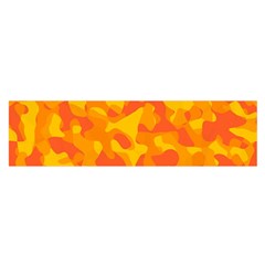 Orange And Yellow Camouflage Pattern Satin Scarf (oblong) by SpinnyChairDesigns