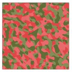 Pink And Green Camouflage Pattern Large Satin Scarf (square) by SpinnyChairDesigns