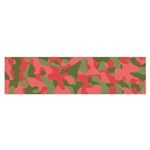 Pink and Green Camouflage Pattern Satin Scarf (Oblong) Front