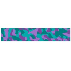 Purple And Teal Camouflage Pattern Large Flano Scarf  by SpinnyChairDesigns