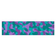 Purple And Teal Camouflage Pattern Satin Scarf (oblong) by SpinnyChairDesigns