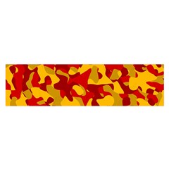 Red And Yellow Camouflage Pattern Satin Scarf (oblong) by SpinnyChairDesigns