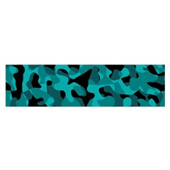 Black And Teal Camouflage Pattern Satin Scarf (oblong) by SpinnyChairDesigns