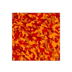 Red And Orange Camouflage Pattern Satin Bandana Scarf by SpinnyChairDesigns