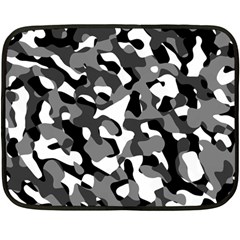 Black And White Camouflage Pattern Double Sided Fleece Blanket (mini)  by SpinnyChairDesigns