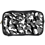 Black and White Camouflage Pattern Toiletries Bag (Two Sides) Back