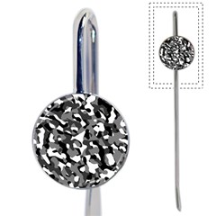 Black And White Camouflage Pattern Book Mark by SpinnyChairDesigns