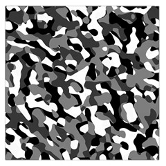 Black And White Camouflage Pattern Large Satin Scarf (square) by SpinnyChairDesigns