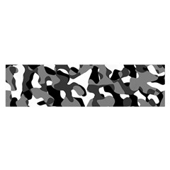 Black And White Camouflage Pattern Satin Scarf (oblong) by SpinnyChairDesigns