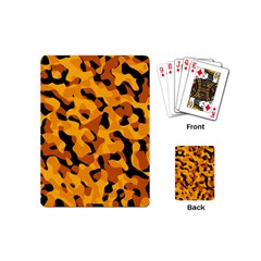 Orange And Black Camouflage Pattern Playing Cards Single Design (mini) by SpinnyChairDesigns