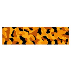 Orange And Black Camouflage Pattern Satin Scarf (oblong) by SpinnyChairDesigns