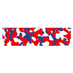 Red White Blue Camouflage Pattern Satin Scarf (oblong) by SpinnyChairDesigns