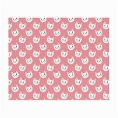 Cute Cat Faces White And Pink Small Glasses Cloth by SpinnyChairDesigns