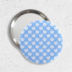 Cute Cat Faces White And Blue  2 25  Handbag Mirrors by SpinnyChairDesigns