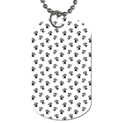 Cat Dog Animal Paw Prints Pattern Black And White Dog Tag (two Sides) by SpinnyChairDesigns