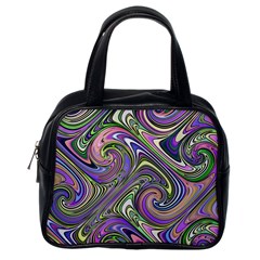 Abstract Art Purple Swirls Pattern Classic Handbag (one Side) by SpinnyChairDesigns