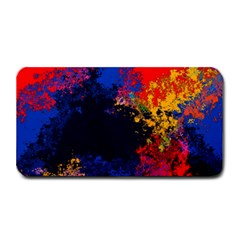 Colorful Paint Splatter Texture Red Black Yellow Blue Medium Bar Mats by SpinnyChairDesigns