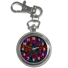 Colorful Monarch Butterfly Pattern Key Chain Watches by SpinnyChairDesigns