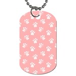 Animal Cat Dog Prints Pattern Pink White Dog Tag (One Side) Front