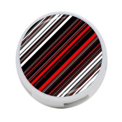 Red Black White Stripes Pattern 4-port Usb Hub (one Side) by SpinnyChairDesigns