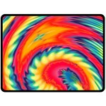 Colorful Dark Tie Dye Pattern Double Sided Fleece Blanket (Large)  80 x60  Blanket Back