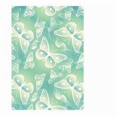 Turquoise Light Green Butterfly Pattern Small Garden Flag (two Sides) by SpinnyChairDesigns