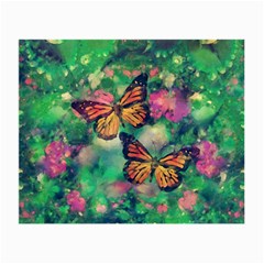 Watercolor Monarch Butterflies Small Glasses Cloth (2 Sides) by SpinnyChairDesigns