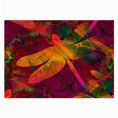 Dragonflies Abstract Colorful Pattern Large Glasses Cloth (2 Sides) by SpinnyChairDesigns